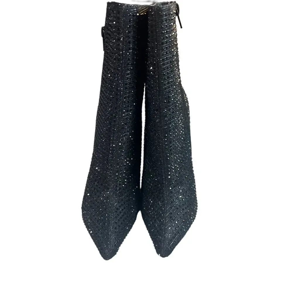 Glaze Brand Sexy Black Dazzle Studded Boots - Picture 3 of 9
